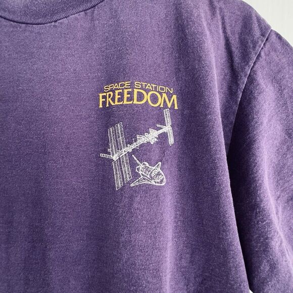 Vintage Space Station Freedom Shirt McDonnell Douglas Purple Jerzees Large - Picture 3 of 7
